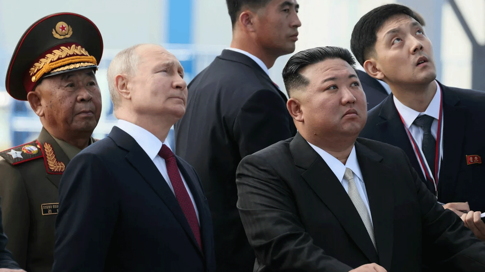 صورة وزعتها وكالة سبوتنيك، لزيارة الرئيس الروسي فلاديمير بوتين والزعيم الكوري الشمالي كيم جونغ أون إلى قاعدة فوستوشني الفضائية في منطقة أمور يوم الأربعاء 13 ايلول\سبتمبر2023