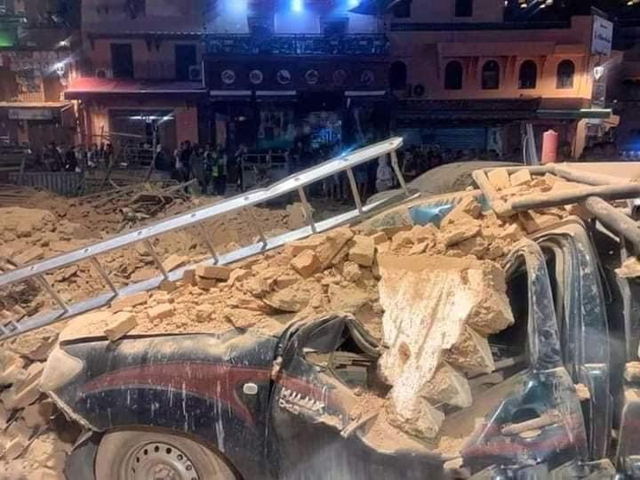 جانب من اثار الزلزال في مدينة مراكش الغعتيقة 