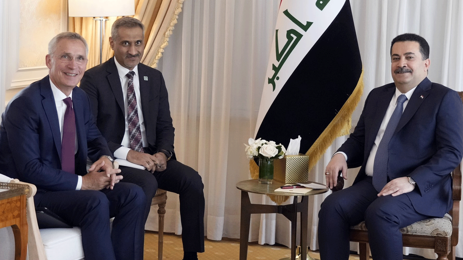 رئيس وزراء العراق محمد شياع السوداني يلتقي الأمين العام لحلف شمال الأطلسي ينس ستولتنبرغ على هامش مشاركته في أعمال الجمعية العامة للأمم المتحدة في نيويورك