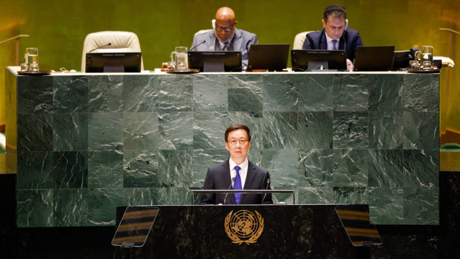 نائب الرئيس الصيني يلقي كلمته أمام الجمعية العامة للأمم المتحدة
