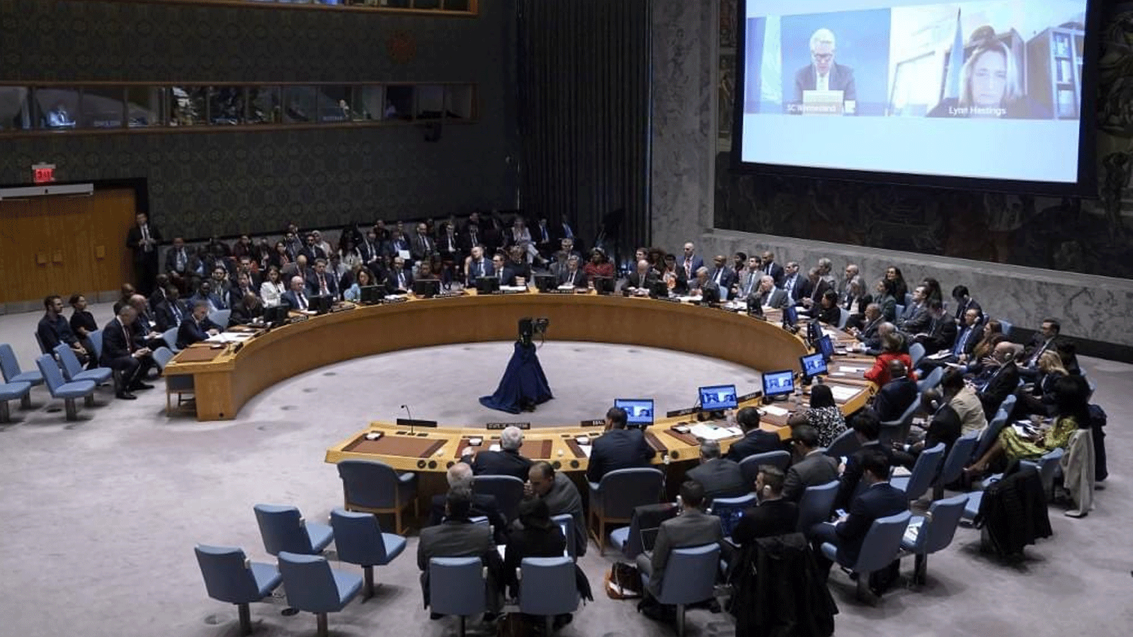 لقطة من الجلسة الخامسة لمجلس الأمن الدولي حول 