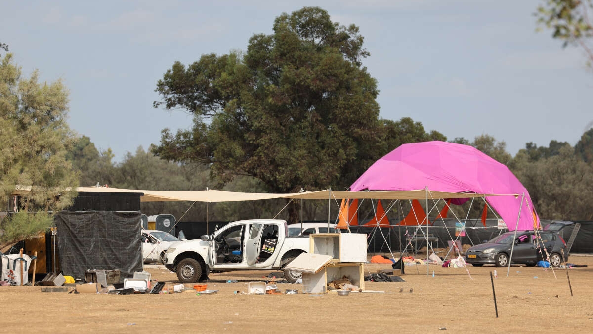 موقع الحفل يوم السابع من تشرين الأول/أكتوبر