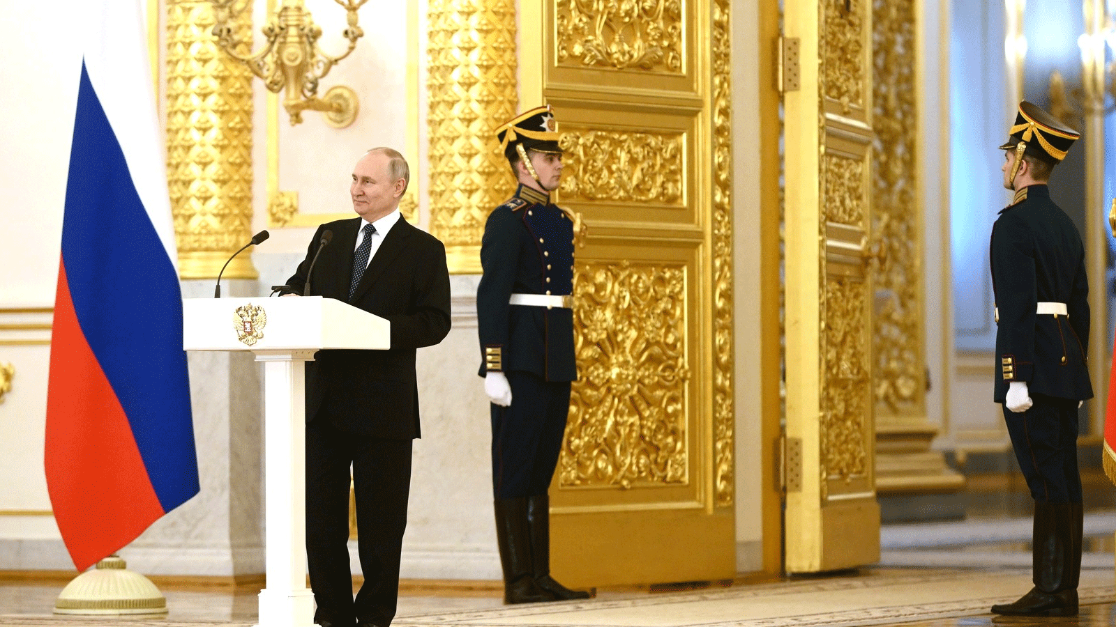 بوتين خلال حفل تسلم اوراق اعتماد السفراء(الكرملين)
