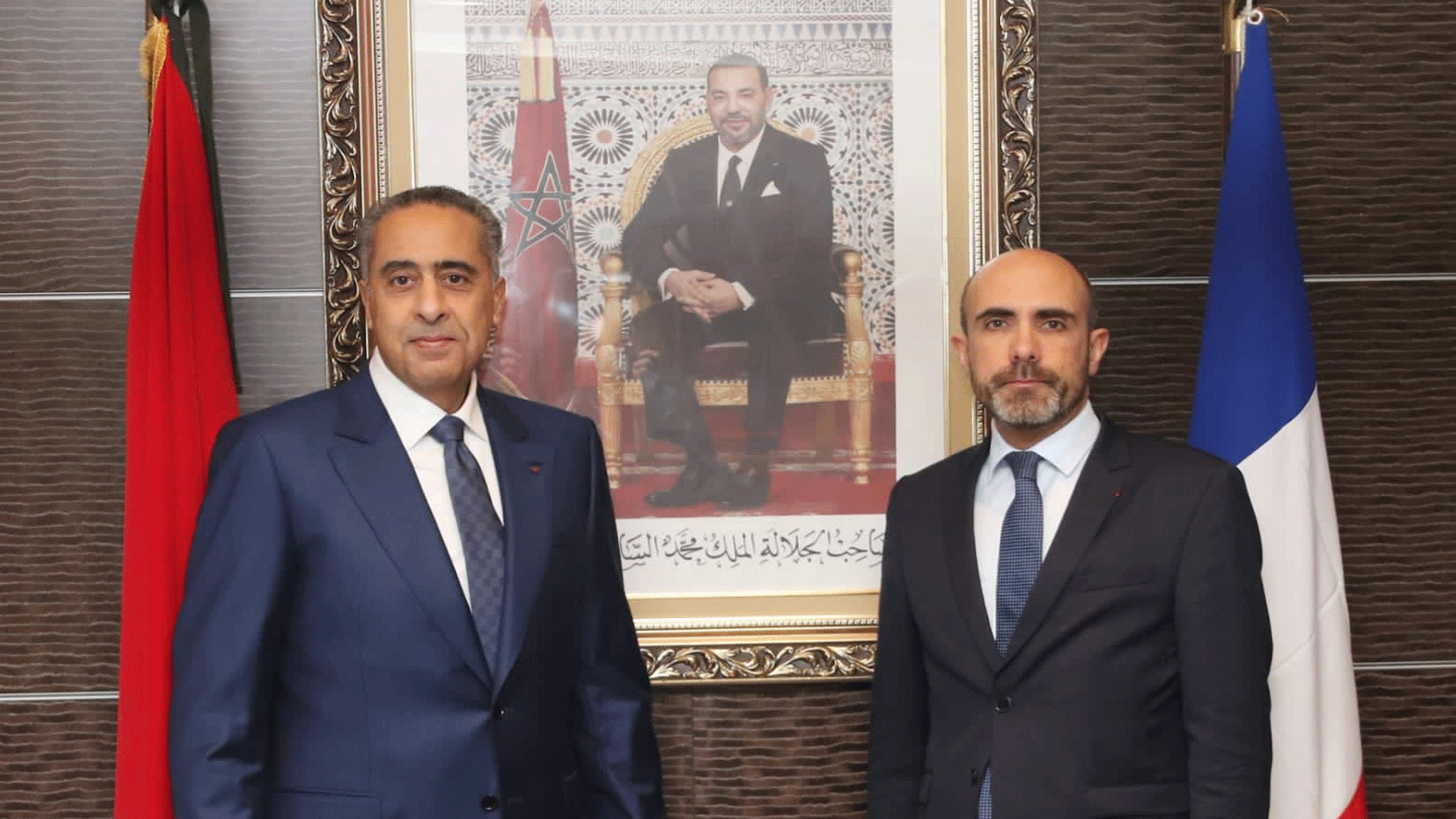المدير العام للأمن العام والمخابرات الداخلية المغربية عبد اللطيف حموشي يستقبل نيكولا لورنر، المدير العام للأمن الداخلي الفرنسي في الرباط