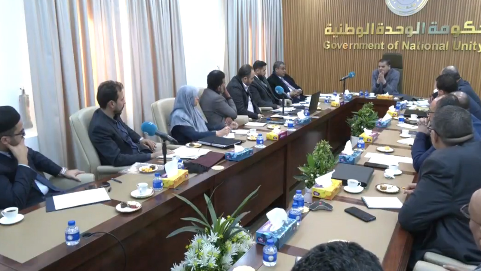 لقطة من اجتماع حكومة الوحدة الوطنية الليبية برئاسة عبدالحميد الدبيبة