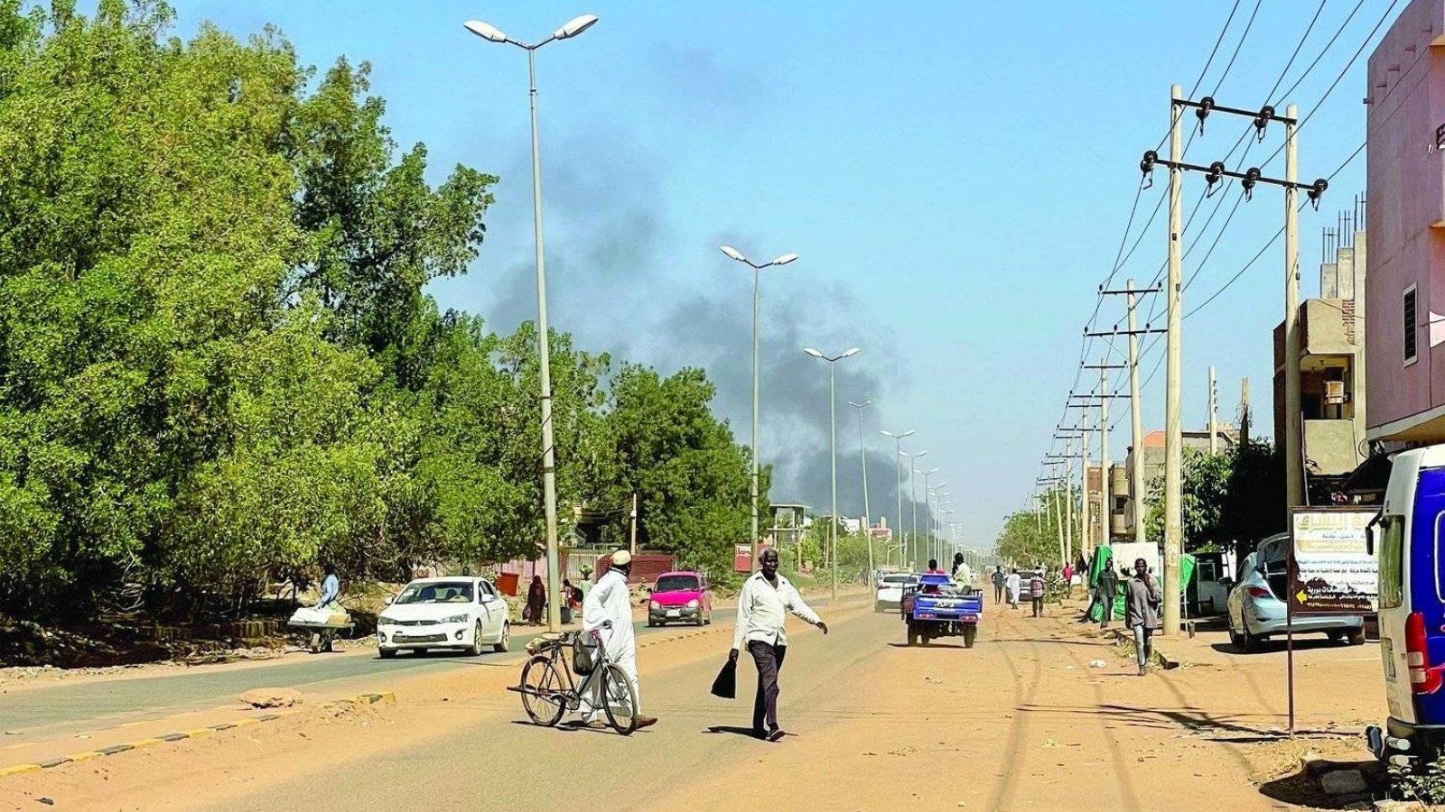 أحد شوارع مدينة ود مدني في السودان