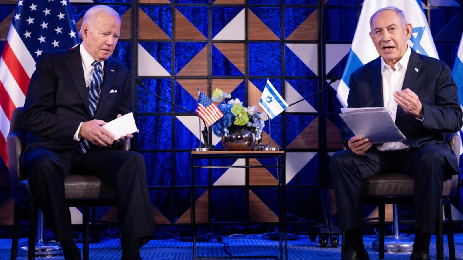 الرئيس الأميركي جو بايدن ورئيس وزراء إسرائيل بنيامين نتانياهو في اجتماع سابق
