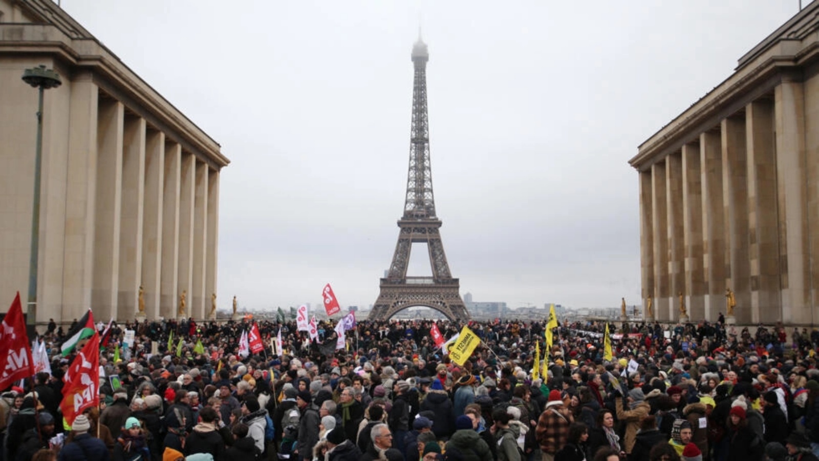 مسيرة في العاصمة الفرنسية ضد قانون الهجرة الجديد، 21 كانون الثاني (يناير) 2024