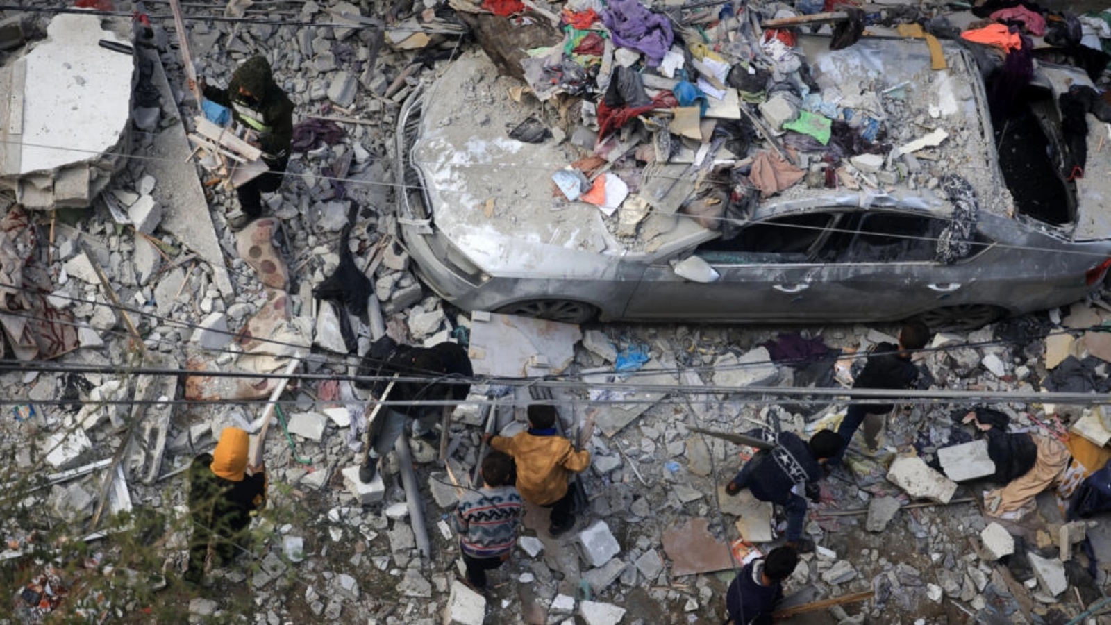 دمار جراء قصف إسرائيلي في مدينة رفح في صورة مؤرخة التاسع من شباط (فبراير) 2024 
