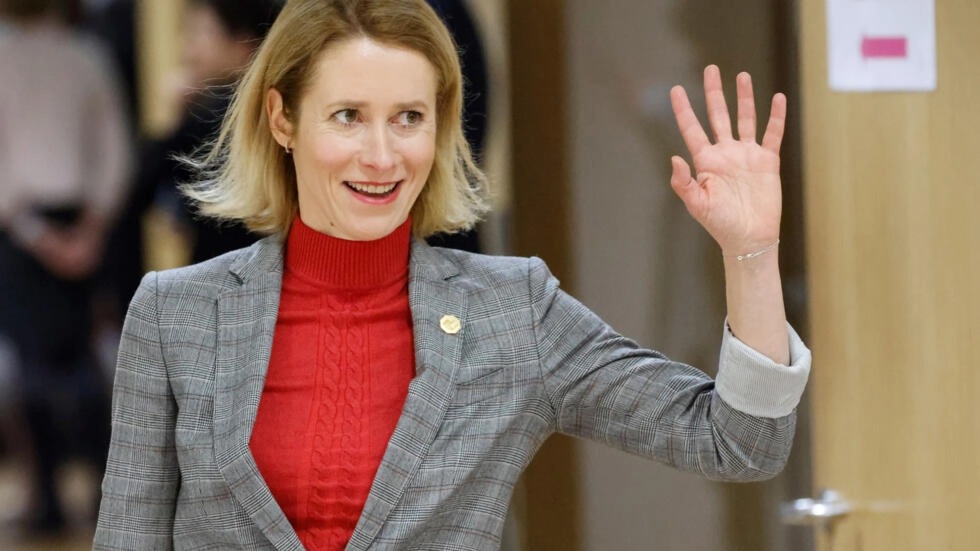 رئيسة وزراء إستونيا كايا كالاس في بروكسل بتاريخ 1 شباط/فبراير 2024