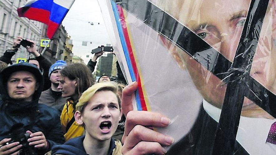 إحدى التظاهرات المعارضة للرئيس الروسي فلاديمير بوتين