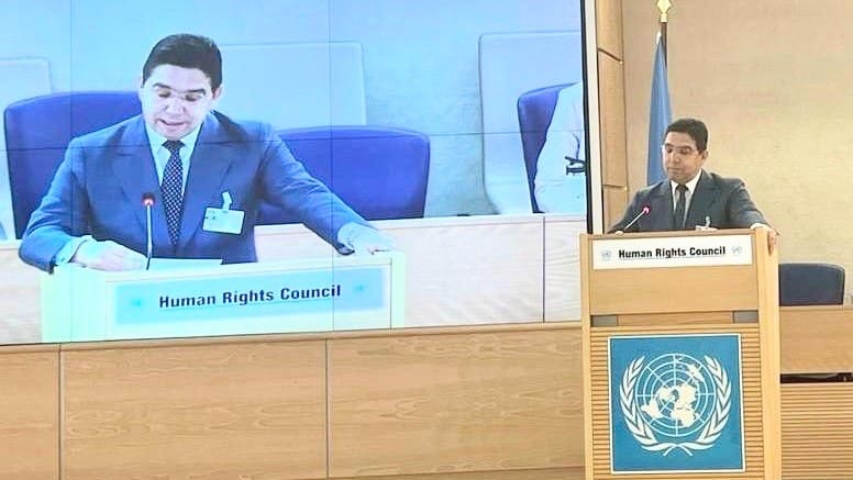 وزير خارجية المغرب ناصر بوريطة يتحدث في جنيف