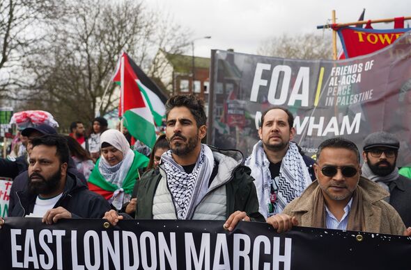 صورة أرشيفية لواحدة من الاحتجاجات المؤيدة للفلسطينيين في شرق لندن