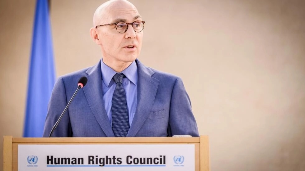 مفوض الأمم المتحدة السامي لحقوق الإنسان فولكر تورك يلقي كلمة في افتتاح الدورة 55 لمجلس حقوق الإنسان في جنيف في 26 شباط/فبراير 2024