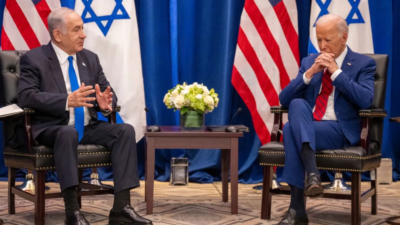 الرئيس الأميركي جو بايدن ورئيس الوزراء الإسرائيلي بنيامين نتانياهو خلال لقاء مشترك في تل أبيب