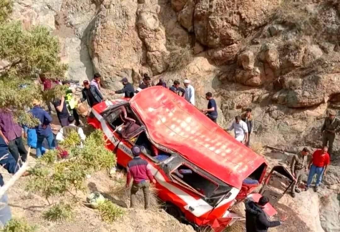 جانب من حادثة السير التي وقعت اليوم 