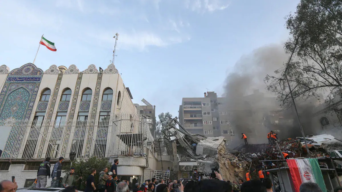 القنصلية الإيرانية في دمشق بعد استهدافها من جانب اسرائيل