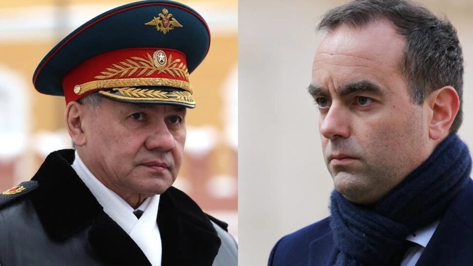 وزير الجيوش الفرنسي سيباستيان لوكورنو ووزير الدفاع الروسي سيرغي شويغو