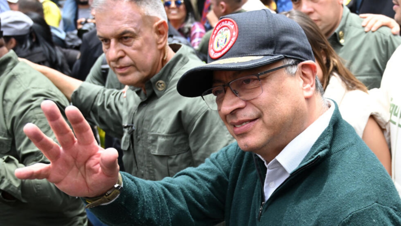 الرئيس الكولومبي غوستافو بيترو في الأول من أيار/مايو 2024 في بوغوتا الرئيس الكولومبي غوستافو بيترو في الأول من أيار (مايو) 2024 في بوغوتا 