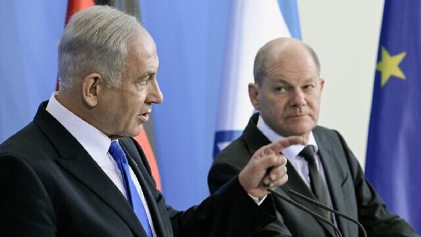 المستشار الألماني أولاف شولتس ورئيس الوزراء الإسرائيلي بنيامين نتانياهو (توضيحية)