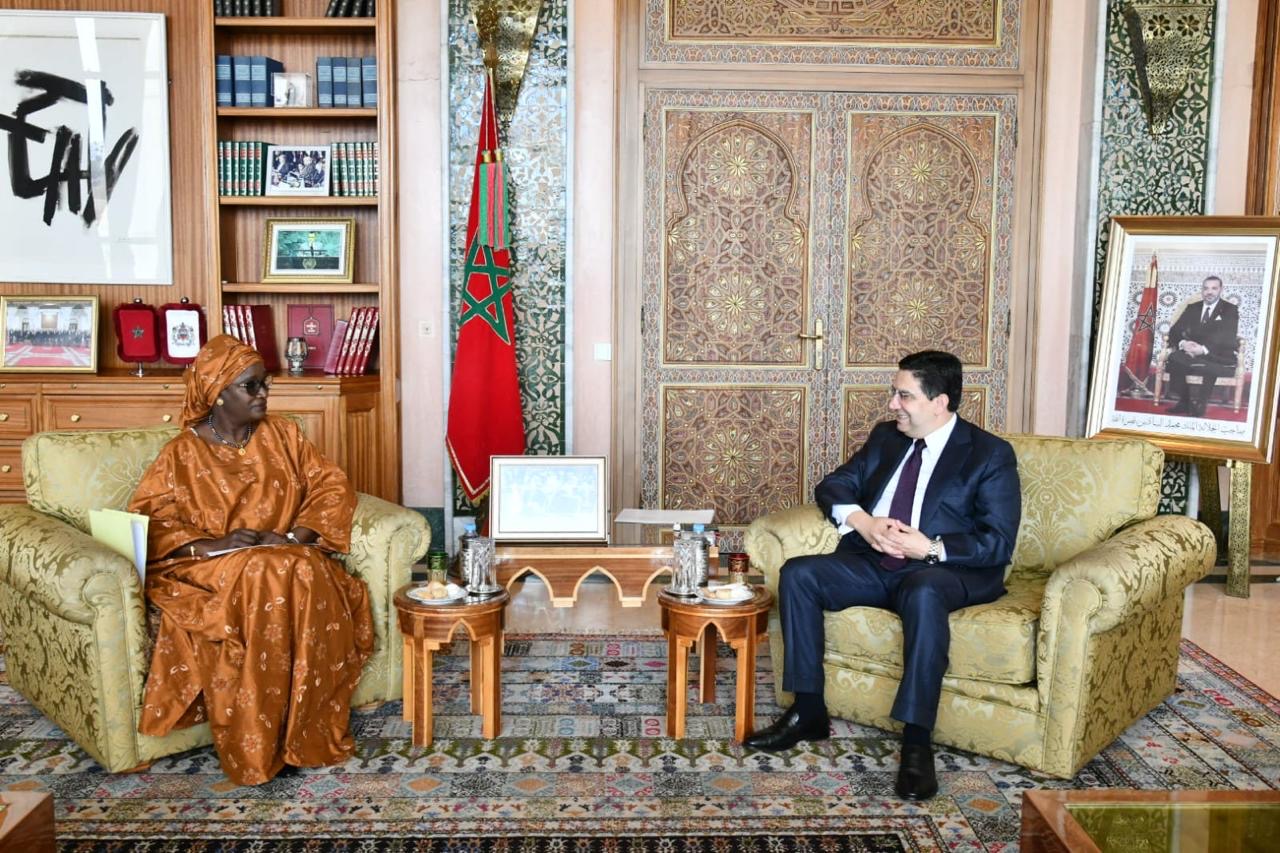 وزير خارجية المغرب خلال مباحثاته مع نظيرته الاسبانية