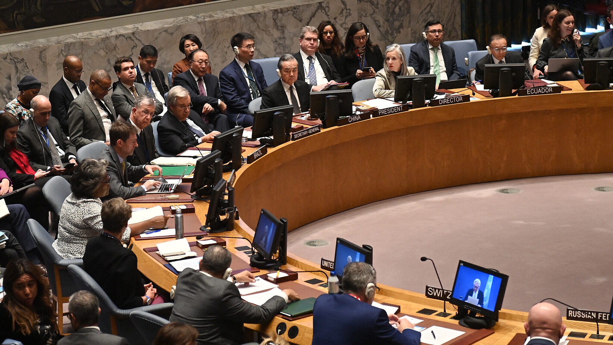 جانب من اجتماع مجلس الأمن لمناقشة وقف إطلاق النار