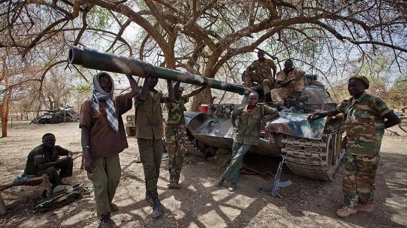 صورة اُلتقطت في 6 أبريل 2012 تظهر جنود الحركة الشعبية لتحرير السودان – قطاع الشمال في ولاية جنوب كردفان