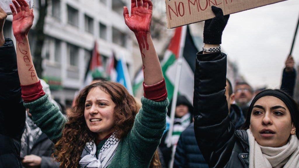 مظاهرة مؤيدة لغزة في مدينة دوسلدورف غربي ألمانيا