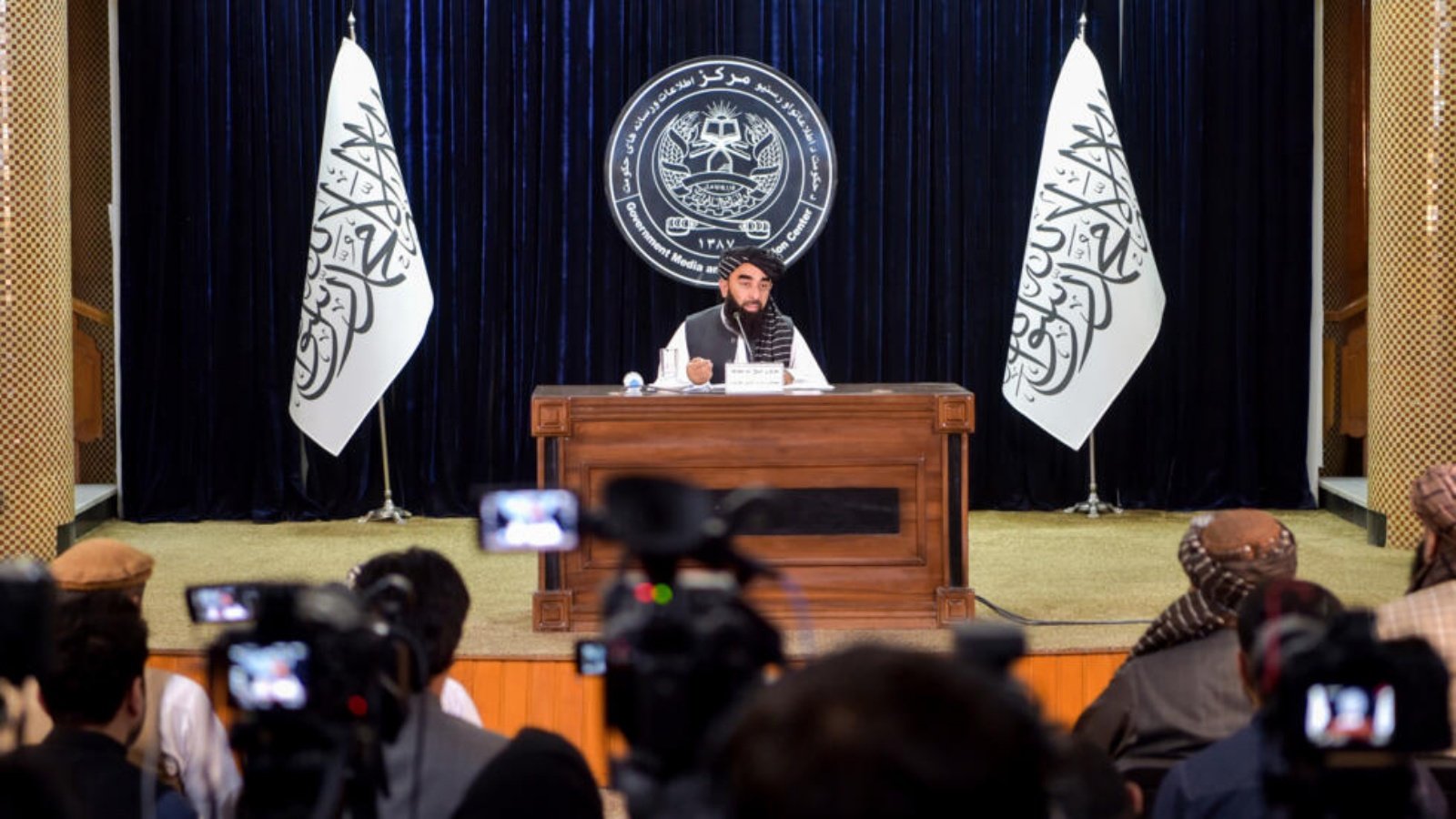 متحدث باسم طالبان يعقد مؤتمرا صحافيا في كابول في 29 حزيران (يونيو) 2024. 