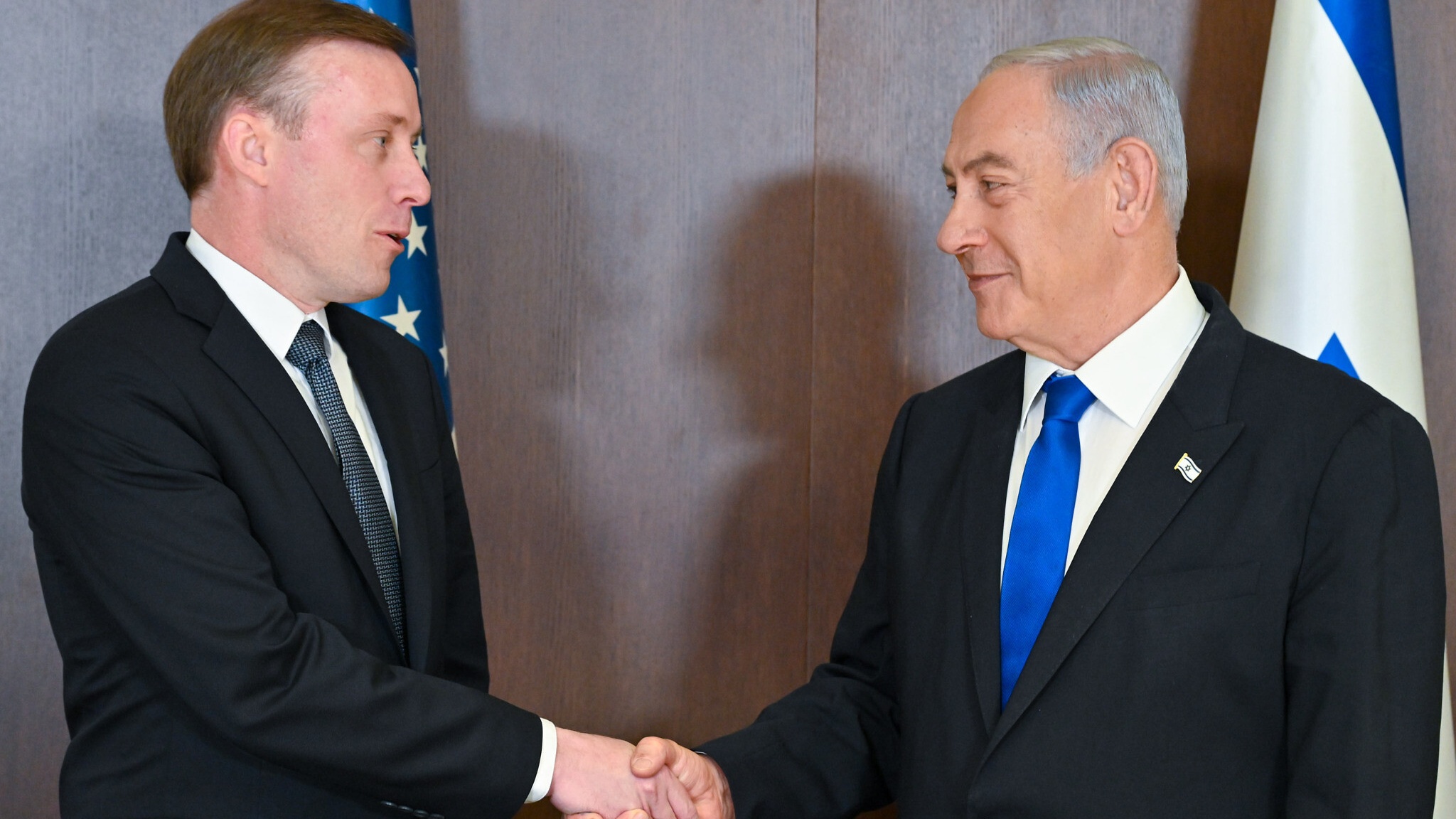 رئيس الوزراء بنيامين نتانياهو ومستشار الأمن القومي الأميركي جيك سوليفان