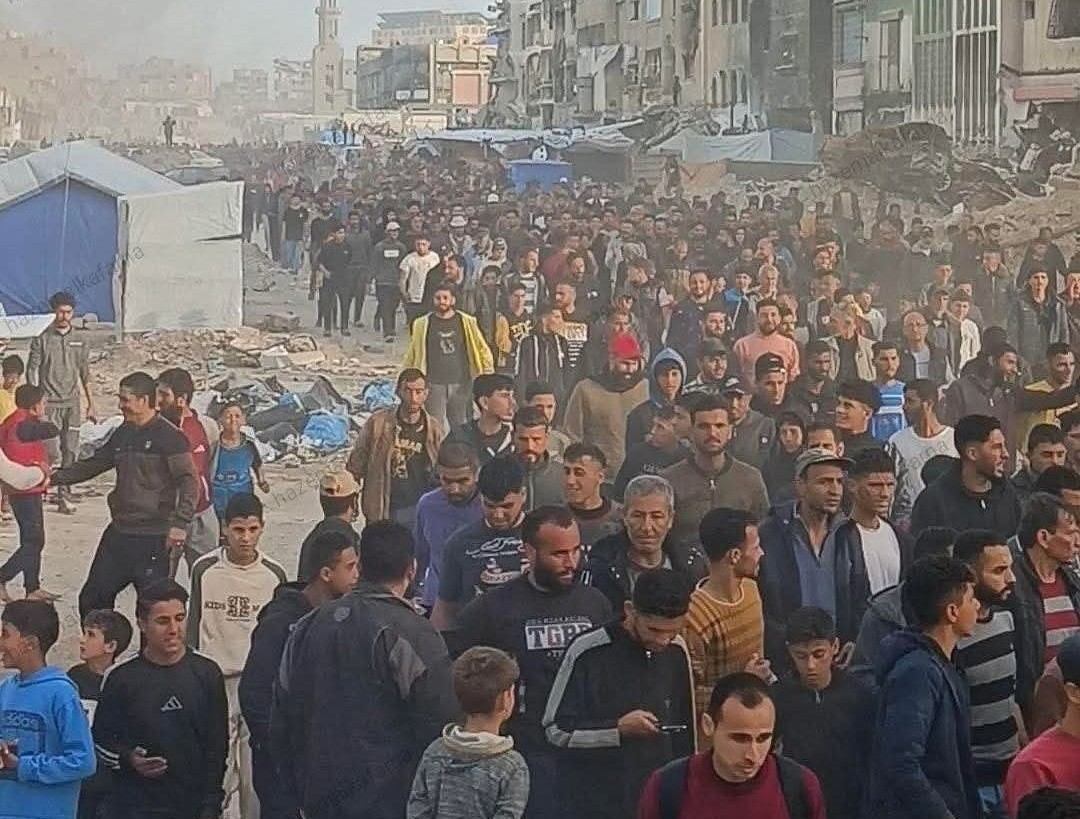 لقطة للاحتجاجات في مخيم بيت لاهيا ضد حماس