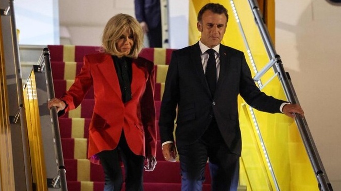 الرئيس الفرنسي وزوجته