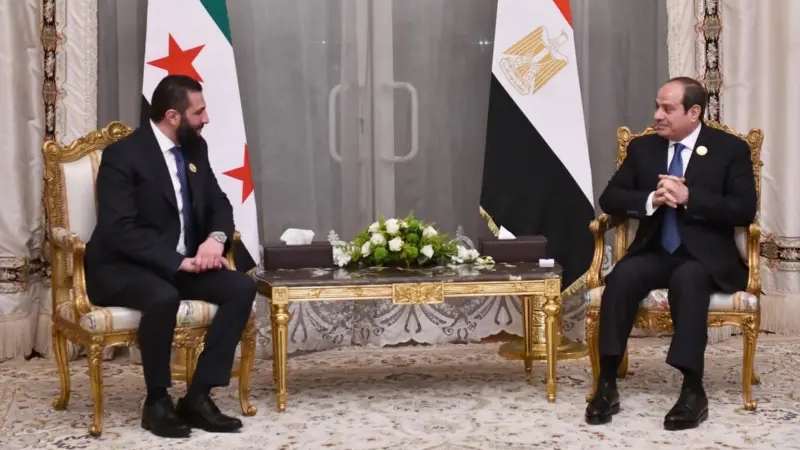 السيسي والشرع في القاهرة في مارس/آذار ٢٠٢٥