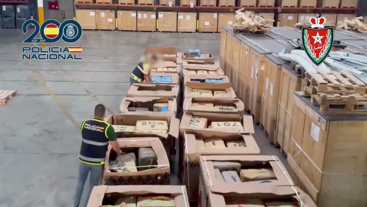جانب من المخدرات التي جرى ضبطها في إسبانيا