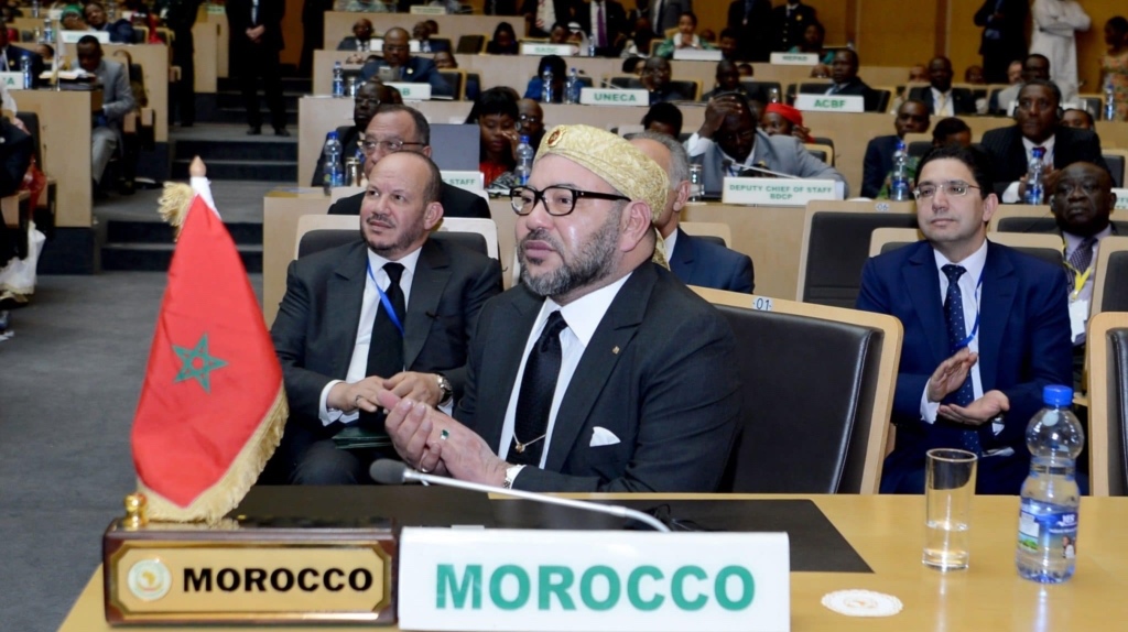 الملك محمد السادس خلال مشاركته في القمة الأفريقية في اديس ابابا عام 2017