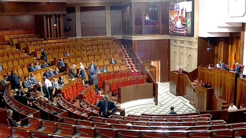 إحدى جلسات مجلس النواب المغربي وقد بدا شبه فارغ