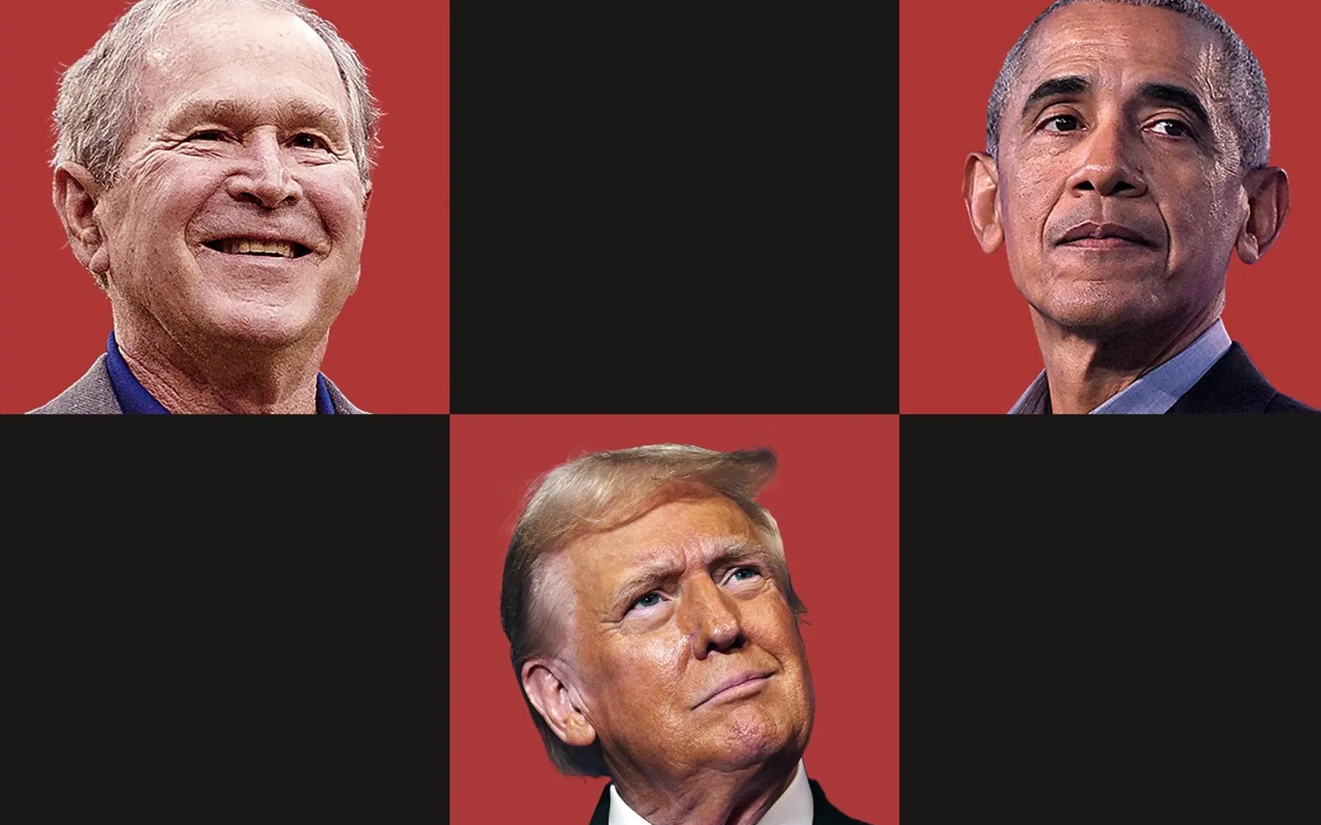 أوباما وبوش وترامب