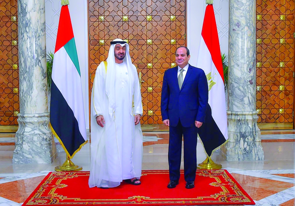 السيسي ومحمد بن زايد يؤكدان رفض التدخل في شؤون الدول العربية