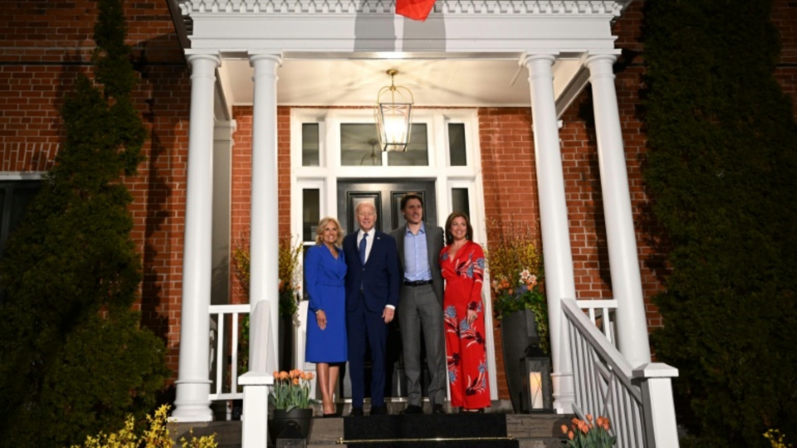 استقبال الرئيس الأميركي مع زوجته جيل بايدن في مقر إقامة ترودو في أوتاوا، كندا 23 مارس 2023