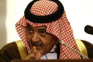 وزير الخارجية السعودي الامير سعود الفيصل يتحدث خلال مؤتمر صحفي في الرياض. رويترز