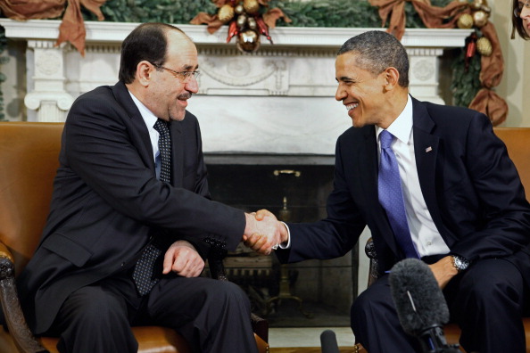المالكي واوباما في لقاء سابق عام 2009
