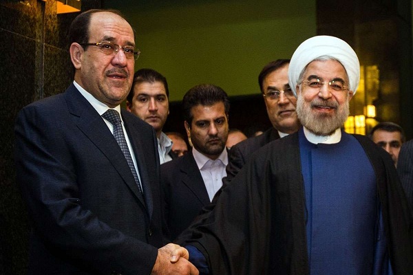 المالكي خلال لقائه في طهران مع الرئيس الايراني حسن روحاني