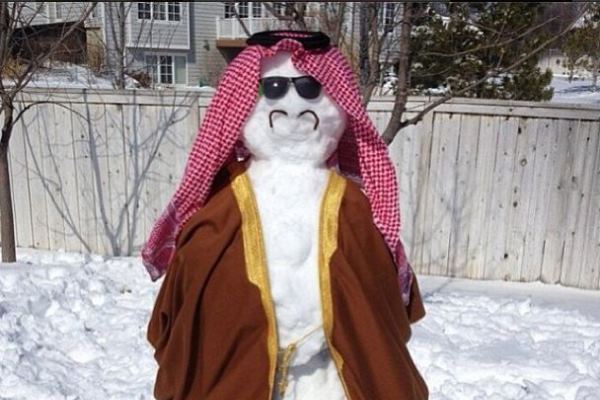 رجل ثلج في تبوك في السعودية