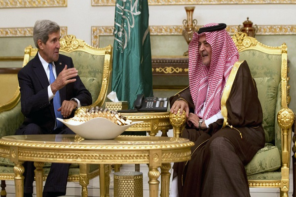 وزير الخارجية السعودي مستقبلا نظيره الأميركي