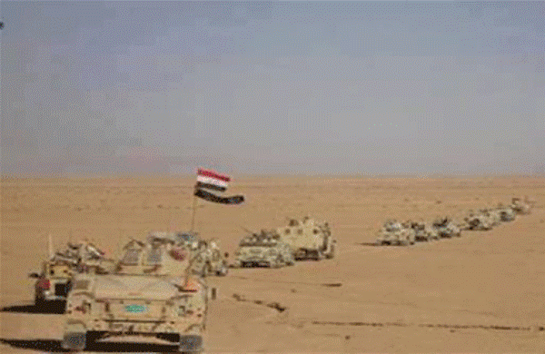 قوات عراقية بصحراء البلاد في محافظة الانبار الغربية