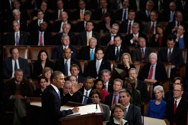 اوباما يلقي خطابه امام الكونغرس