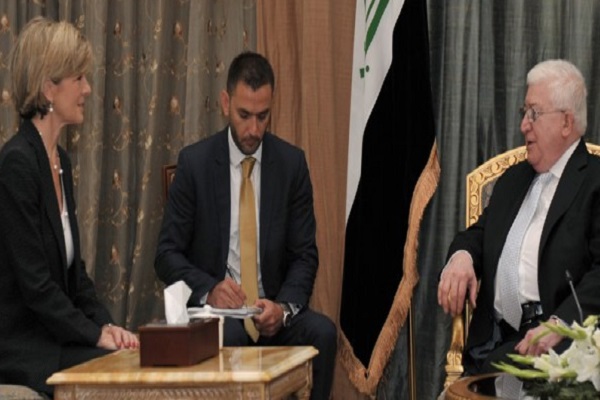 بيشوب مع الرئيس العراقي فؤاد معصوم 