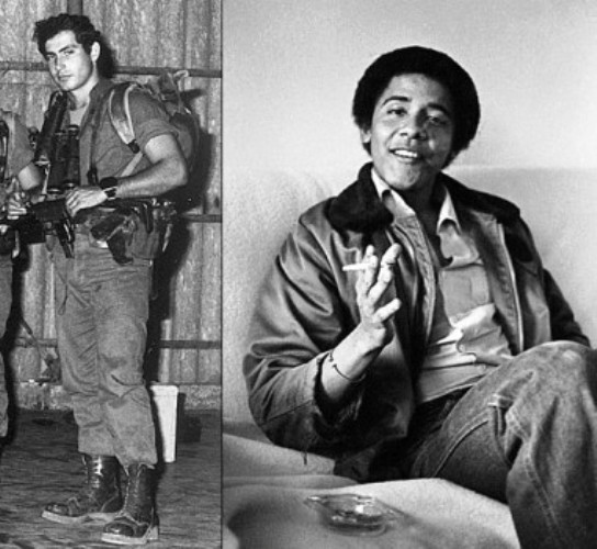 صورة مركبة لكل من أوباما ونتنياهو خلال فترة الشباب- نقلا عن موقع frontpagemag