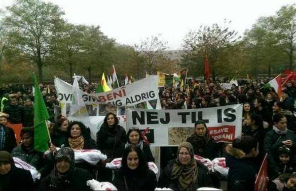 وأخرى في الدنمارك للتضامن مع أكراد كوباني