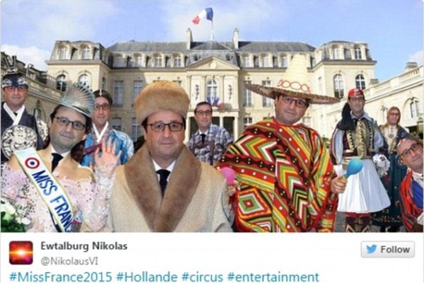 صورة انتشرت على موقع تويتر تسخر من الرئيس الفرنسي
